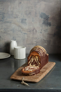 Choc Vanilla Marble Travel Cake